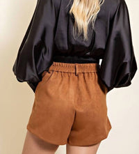 Glam - Sadie High Waisted Suede Shorts