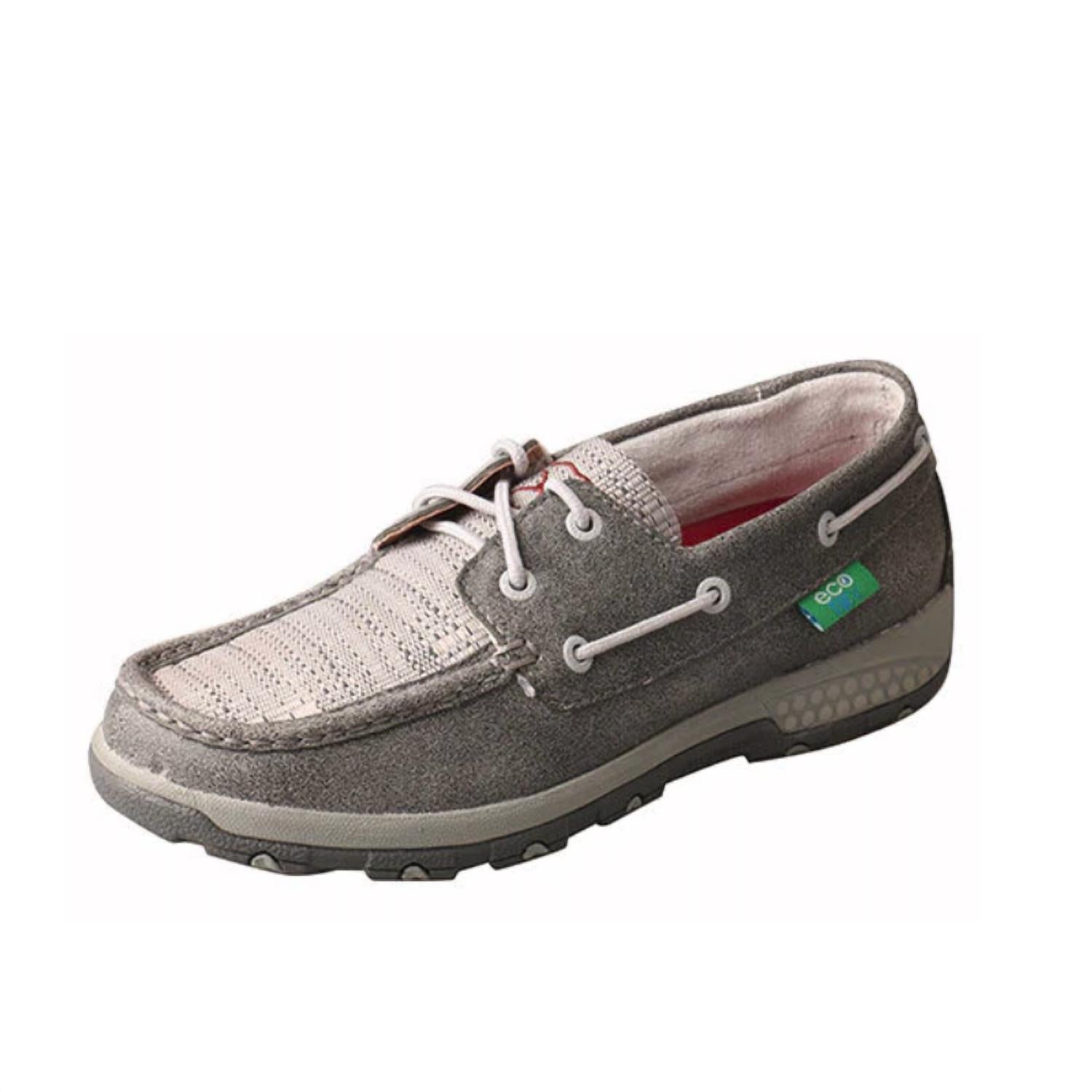 TWISTED X Women's Boat Shoe Driving Moccasin in grey eco - women's shoe