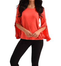 Marie Ruffle Sleeve Scoop Top