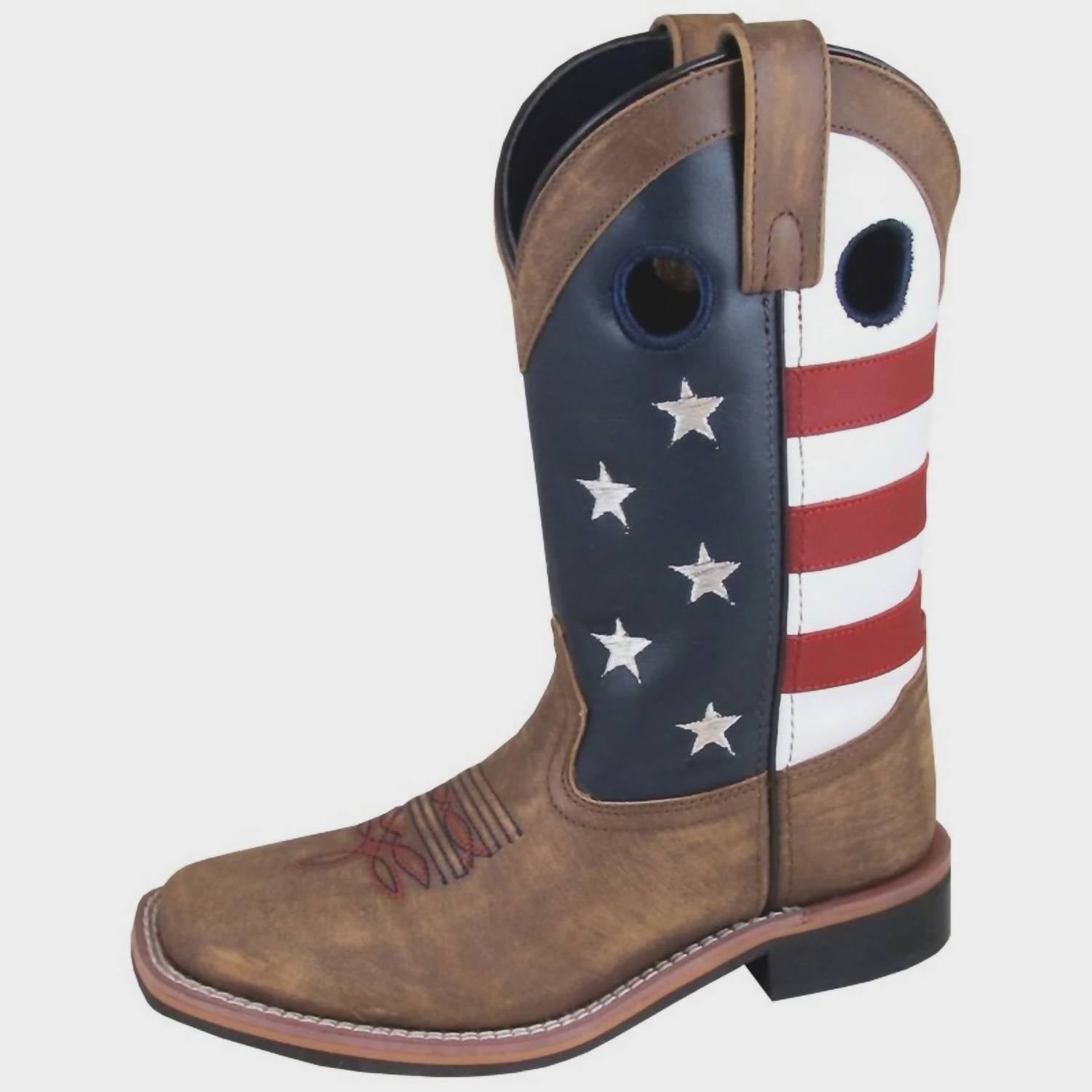 Smoky Mountain Boots Women's Stars & Stripes Western Boot in brown usa flag - women's shoe