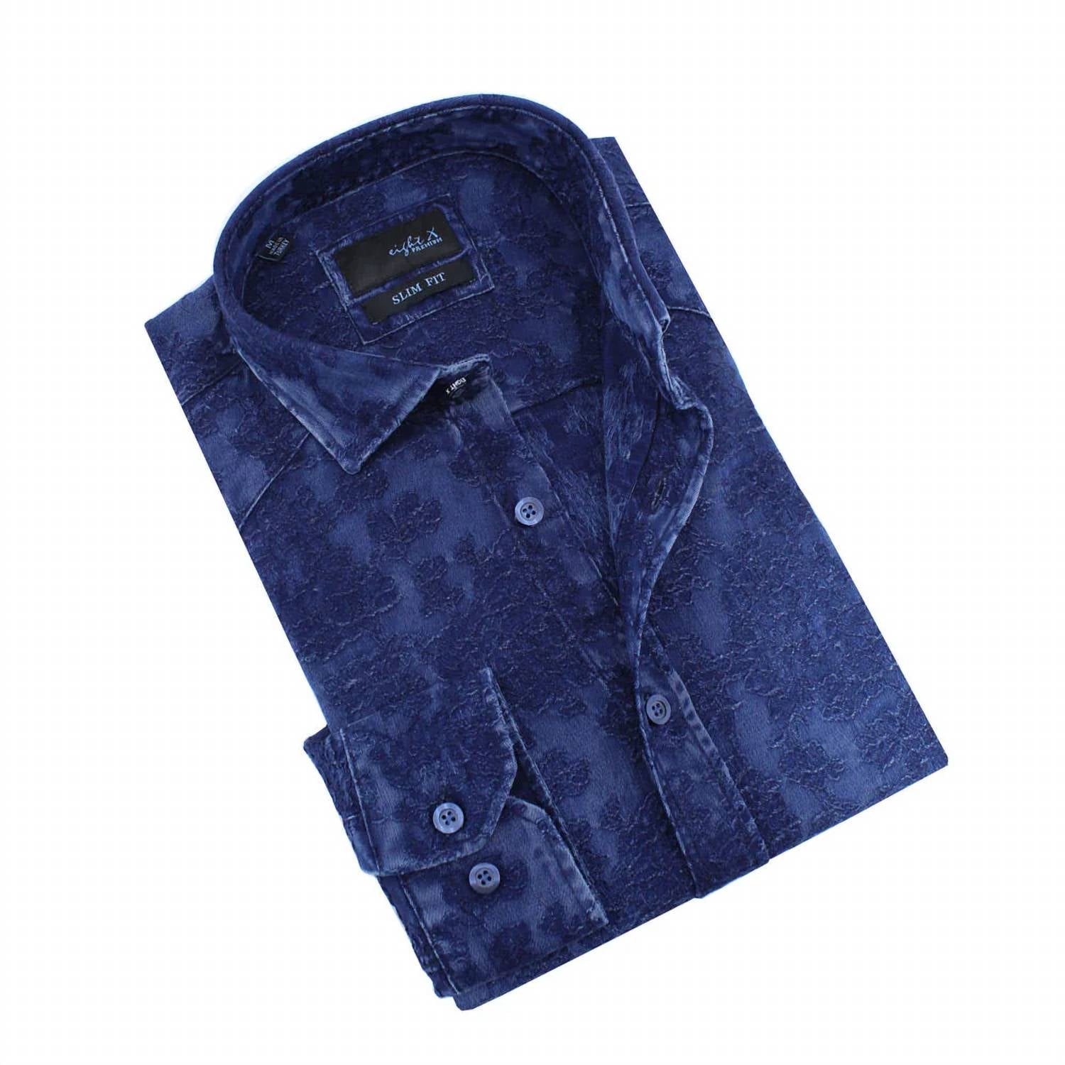 Eight X - Denim Floral Jacquard Button Down Shirt
