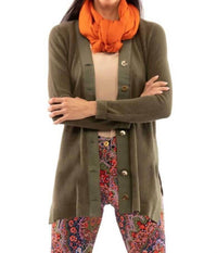 GRETCHEN SCOTT Grosgrain Heaven Cardigan in olive - women's cardigan