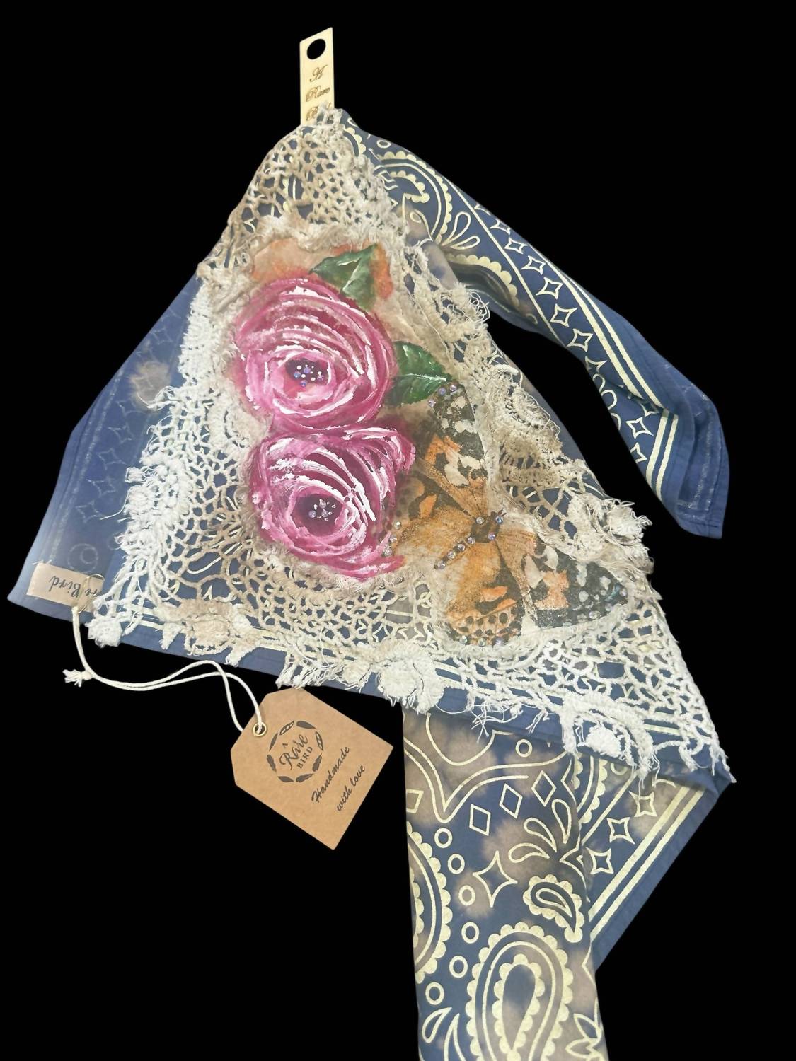 A Rare Bird - Women's Vintage Hand Painted Bandana