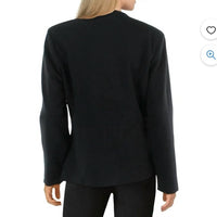 PLM Scalloped Business One-button Blazer in black - women's jacket - detail view