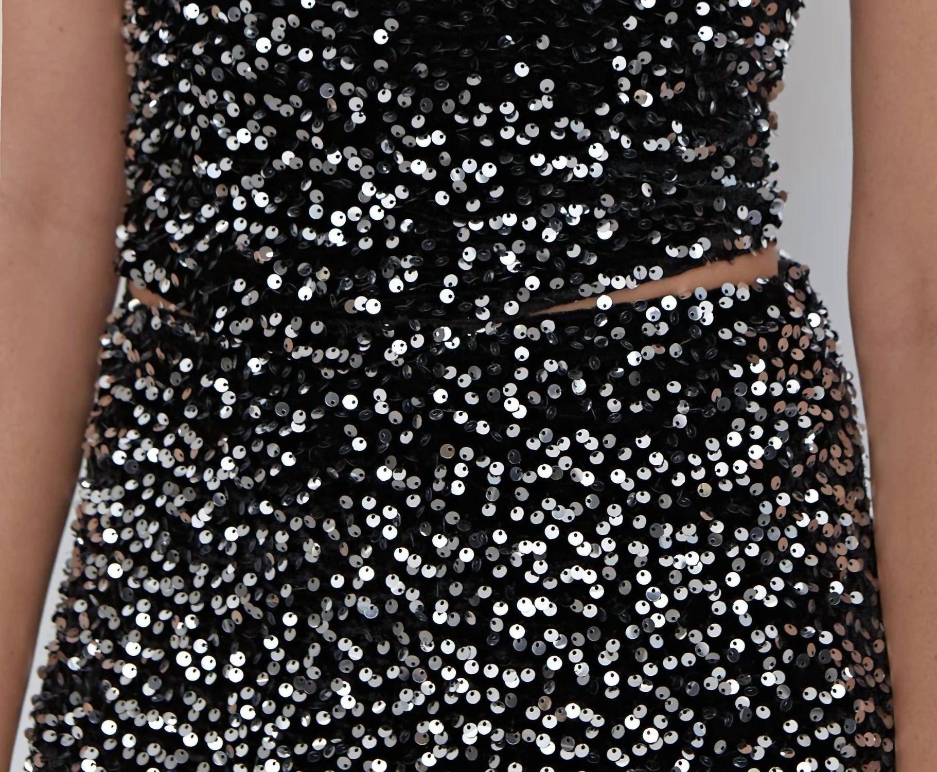 4th & Reckless Halsey Sequin Set in black - women's sleepwear - alternate view