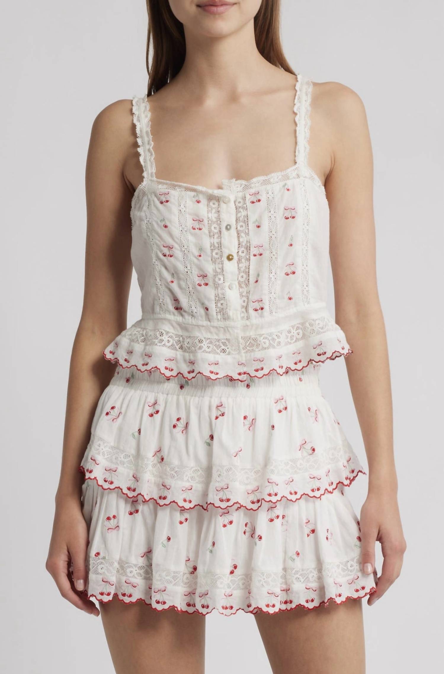 Loveshackfancy - Embroidered Cherry Vietta Top