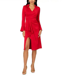 Aidan Mattox - Crepe Back Satin Midi Dress