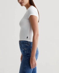 AG Jeans Hutton Crew Top in ex white - women's t-shirt - alternate view