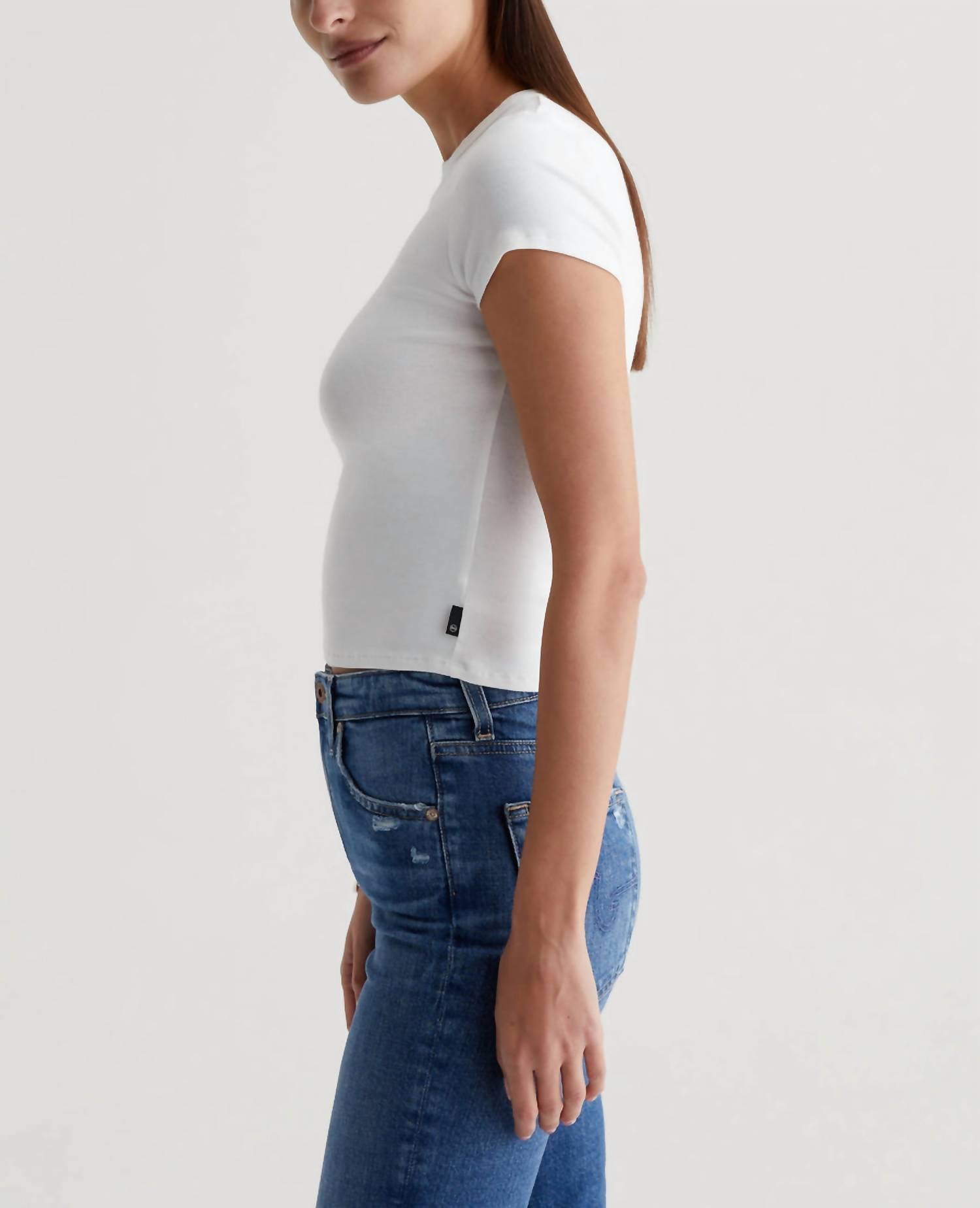 AG Jeans Hutton Crew Top in ex white - women's t-shirt - alternate view