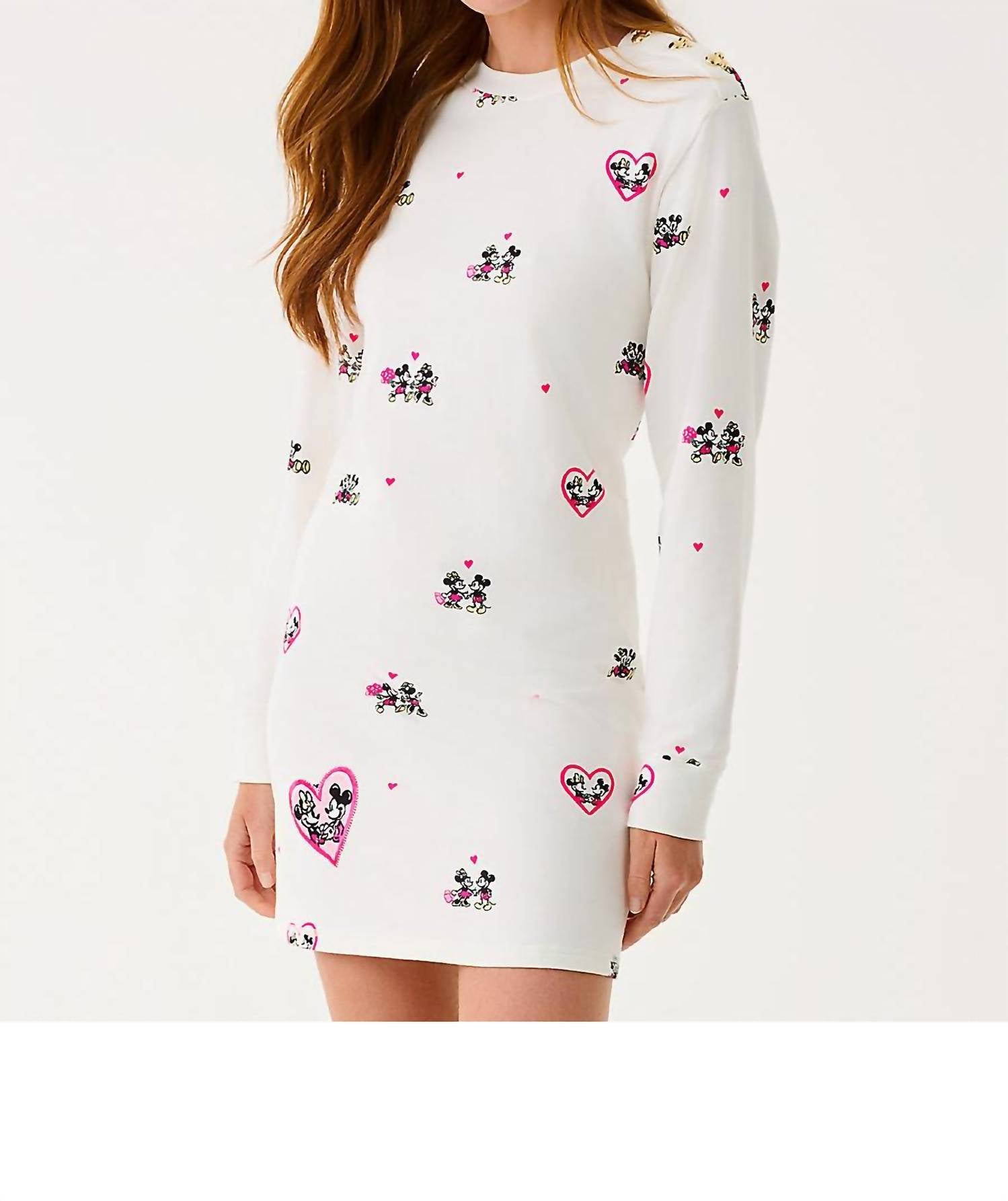 Lilly Pulitzer Ballad Long Sleeve Dress in coconut disney half drop - women's dress - alternate view