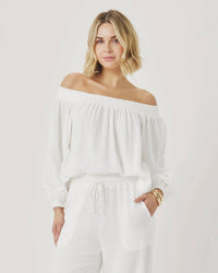 Splendid - Ava Gauze Off-shoulder Top