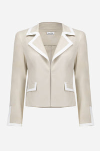 Joseph Ribkoff - Foiled Suede Jacket with Contrast Bonding