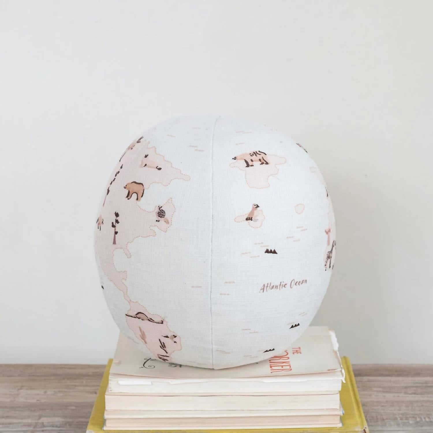 Creative Co-Op - Fabric Printed Globe Shaped Orb Pillow With Animals