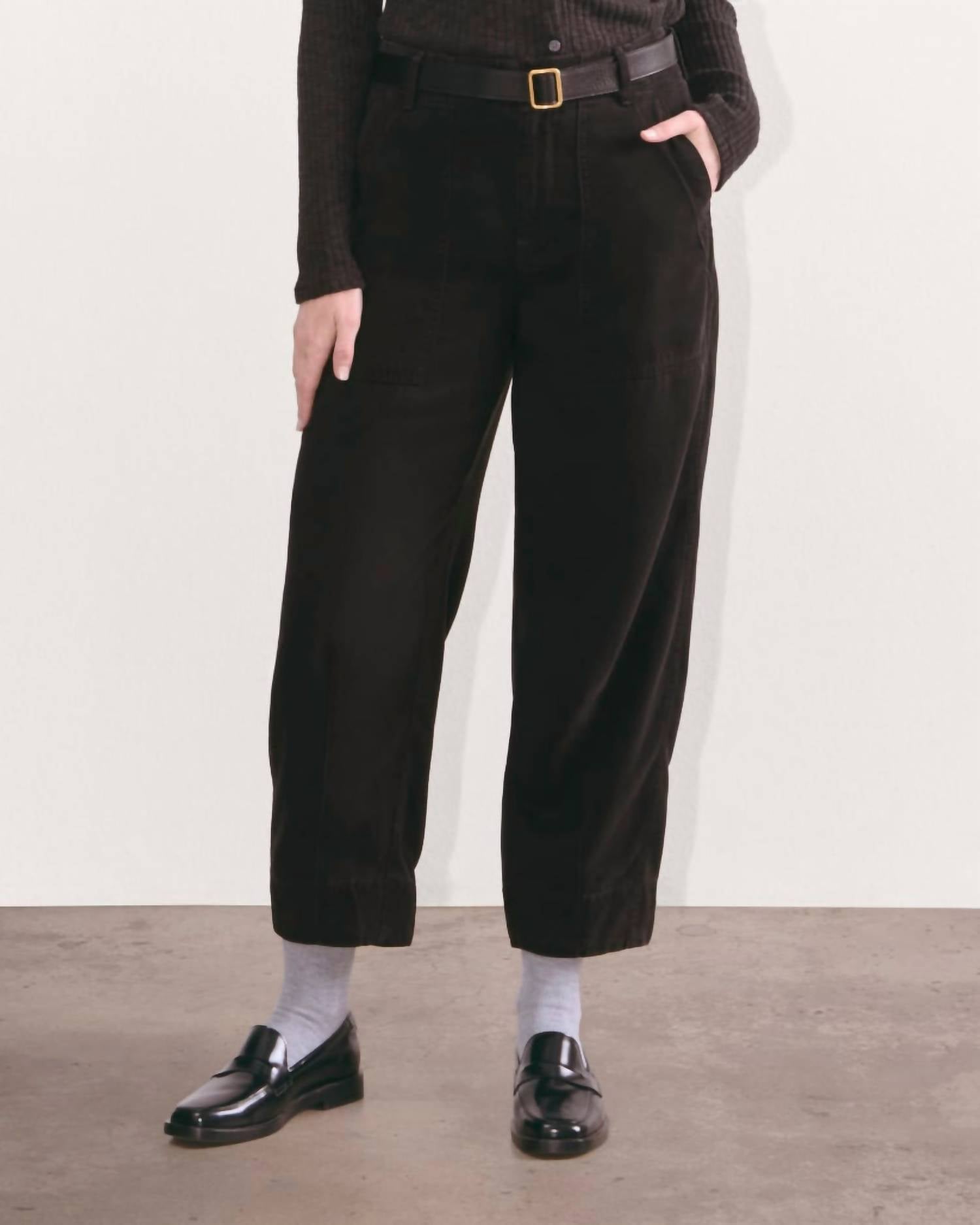 Everlane Straight Leg Utility Pants in buttersoft black - women's pants