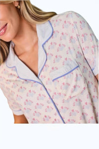 Mary Square Charlotte Short Set in belle blooms - women's sleepwear - detail view