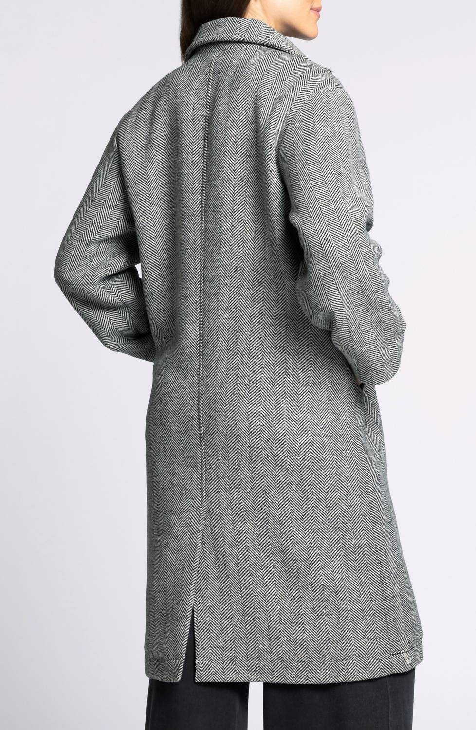 Thread & Supply Catalina Herringbone Coat in charcoal melange - women's jacket - alternate view