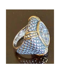 P & K Jewelry Women's Sterling Clear Stone Ring in silver - women's jewelry - detail view