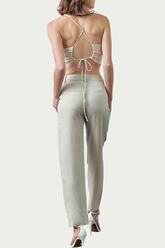 Fore - PLEATED HIGH-RISE LINEN-BLEND PANT