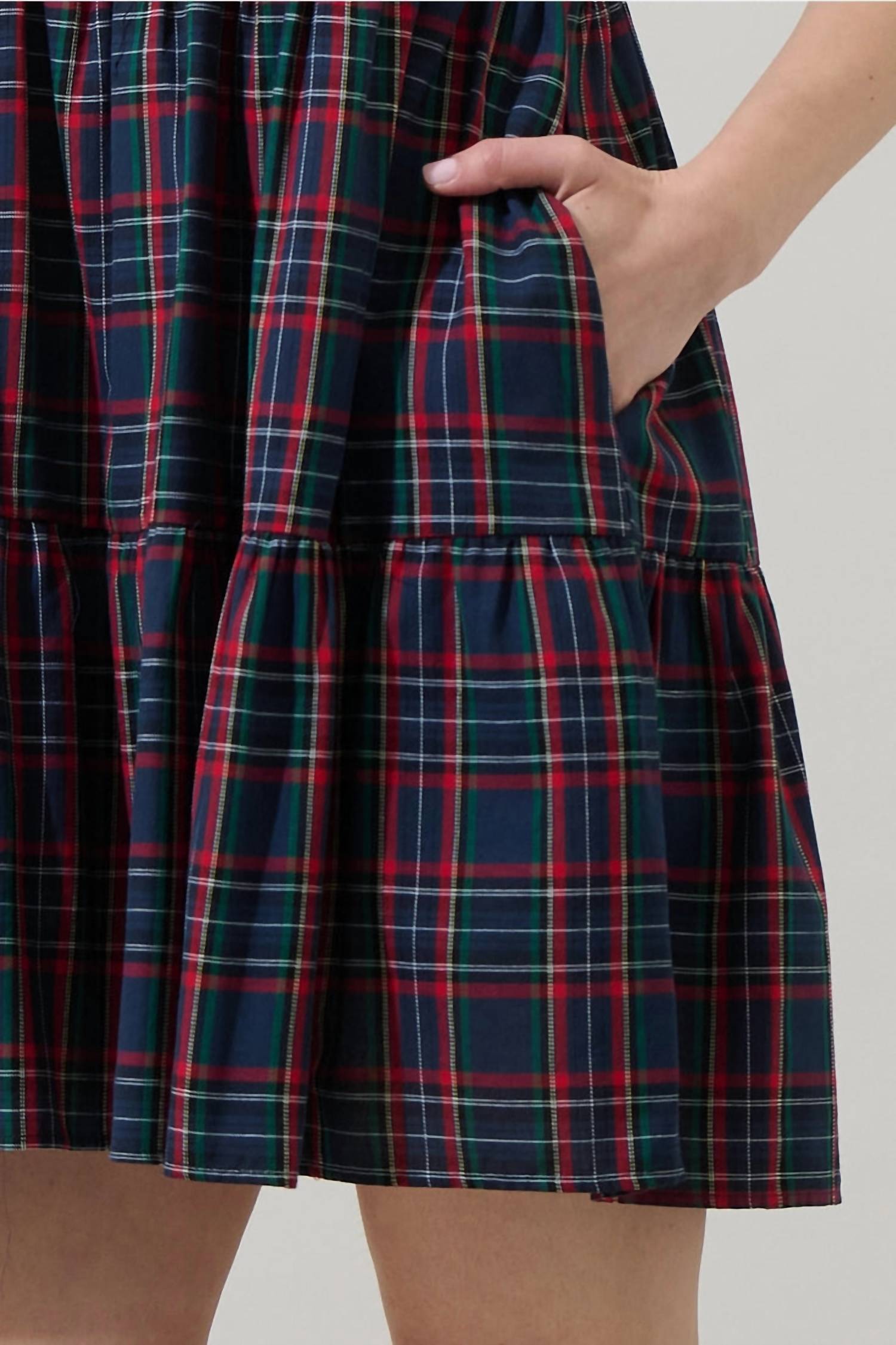 Sugarlips - Plaid Babydoll Mini Dress