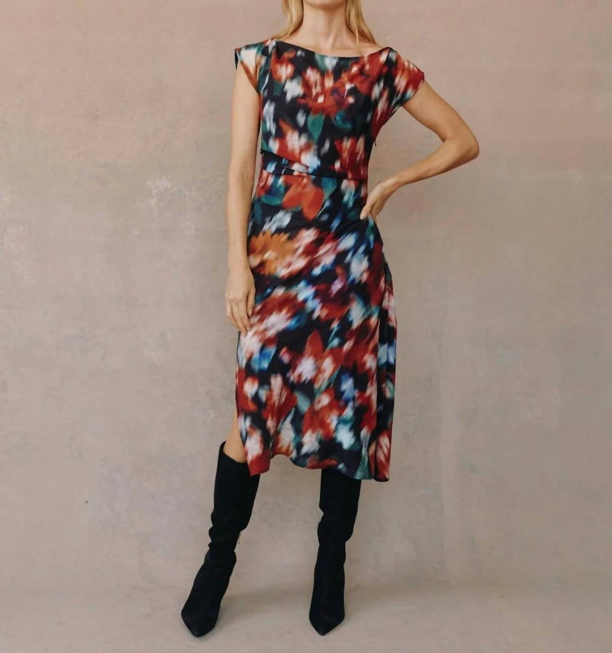 Bella Dahl - Blurred Floral Midi Dress