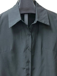 PINCH Women's Classic Button Up Blouse in black - women's blouse - detail view