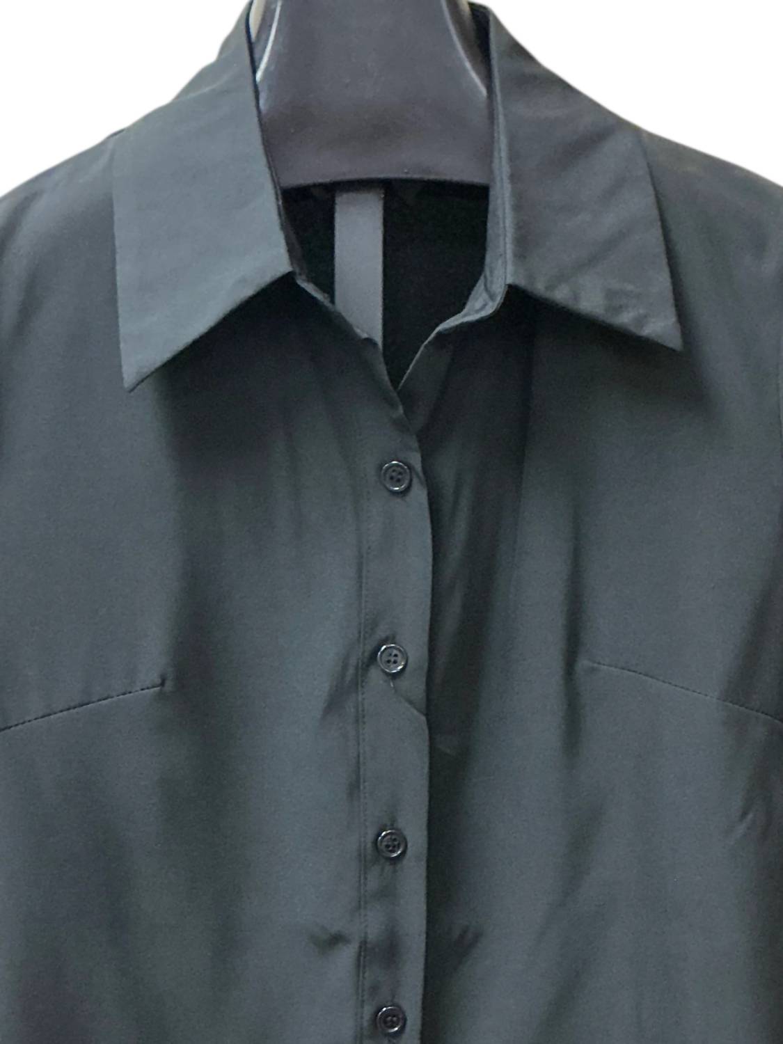 PINCH Women's Classic Button Up Blouse in black - women's blouse - detail view