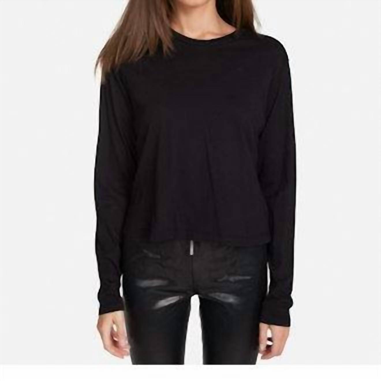Michael Lauren - Banji Cropped Boxy Long Sleeve Tee Top