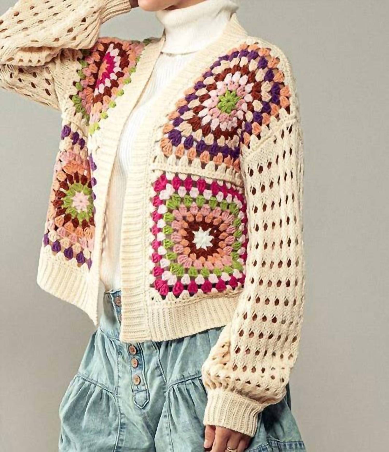 Fashion Week - Burst Of Color Patchwork Cardigan