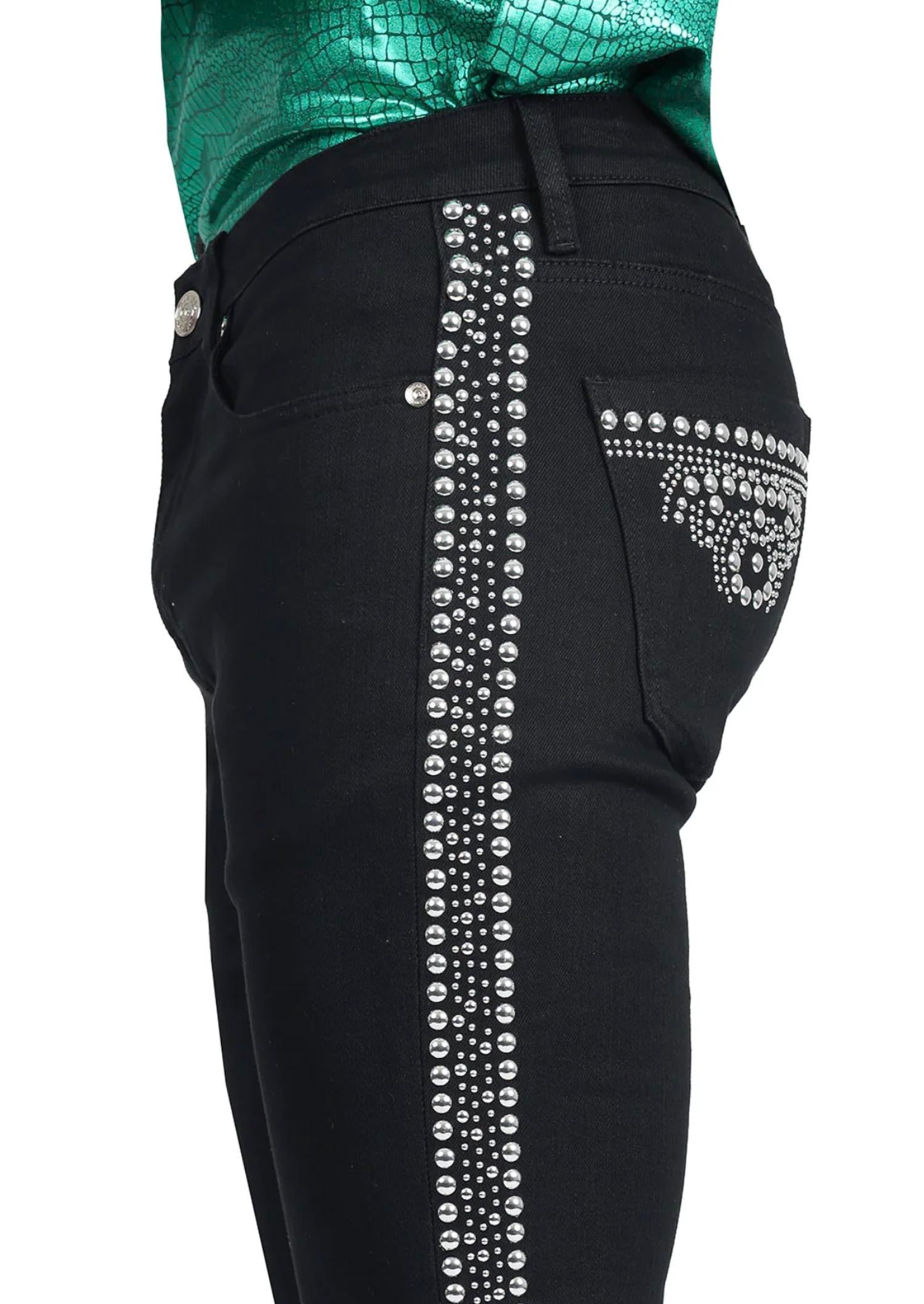 Barabas - Bad Boy Studded Slim Fit Jeans