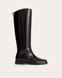 Everlane Women's Riding Patent Leather Knee-high Boots in black - women's shoe - detail view