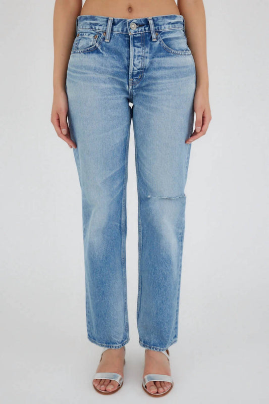 Moussy - Women's Ballard Wide Straight Mid Rise Jeans