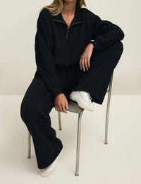 Z Supply Downtown Half Zip Sweatshirt in black 1 - women's top