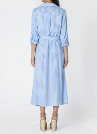 Dex Clothing - Stripe Shirt Dress With Belt
