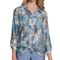 Multiples - Printed Crinkle Woven Shirt