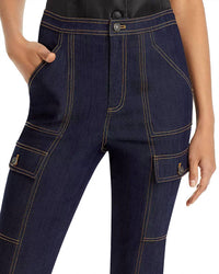 Cinq A Sept - Maurice High-rise Stretch Flare Cargo Jeans