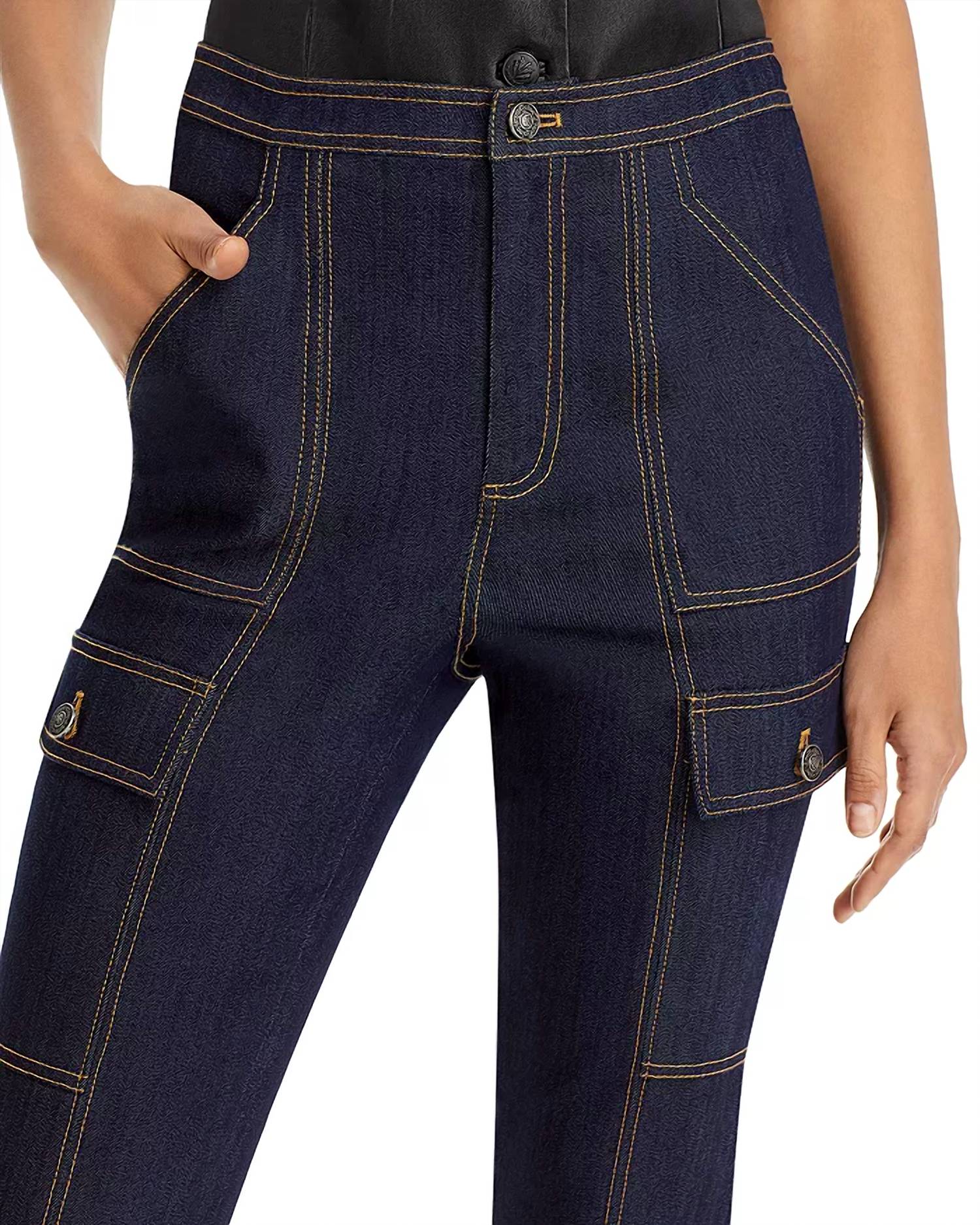 Cinq A Sept - Maurice High-rise Stretch Flare Cargo Jeans