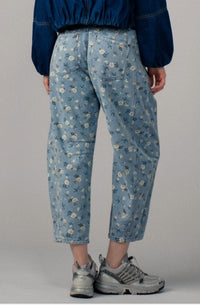 Urban Daizy Print Denim Pants in floral - women's pants - detail view