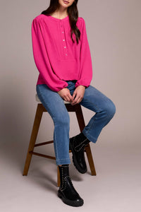 Tribal - Polished Look Mandarin Collar Blouse