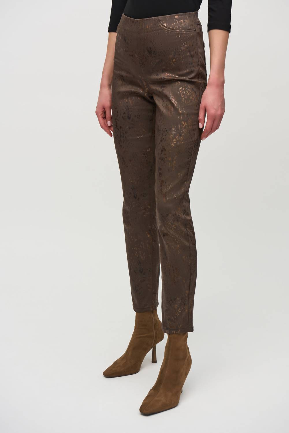 Joseph Ribkoff - Foiled Animal Print Classic Denim Pants