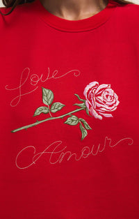 Z Supply First Date Sweatshirt in red 1 - women's sweater - alternate view