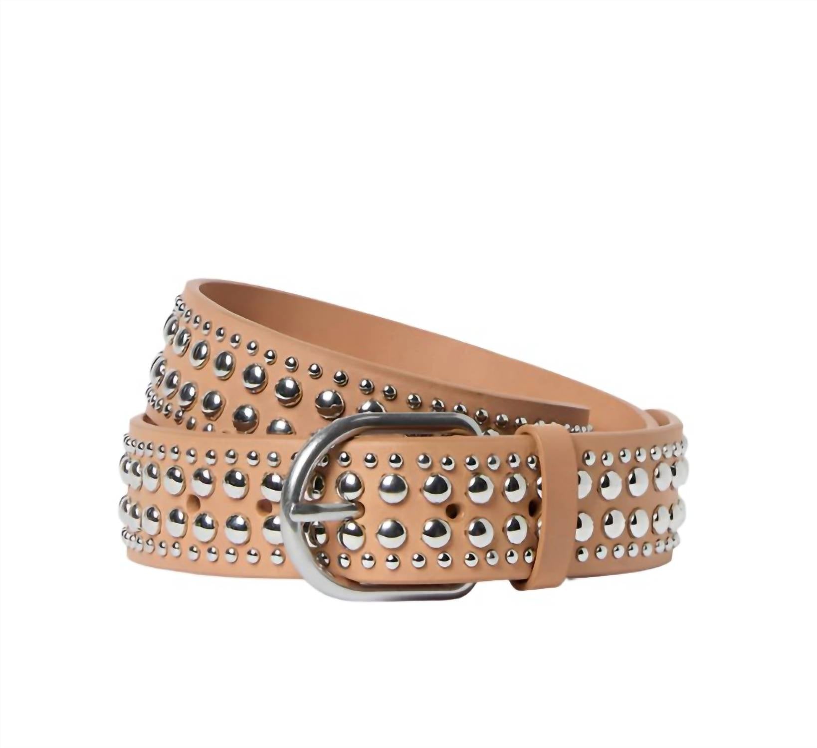 Loeffler Randall Women's Isaac Studded Belt in honey silver - women's accessory