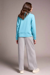 Tribal - Techno Lux Drop Shoulder Funnel Neck Knit Top