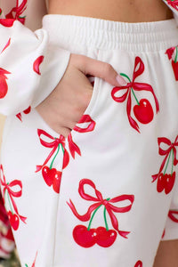 Mainstrip - Cherries This Christmas Lounge Shorts