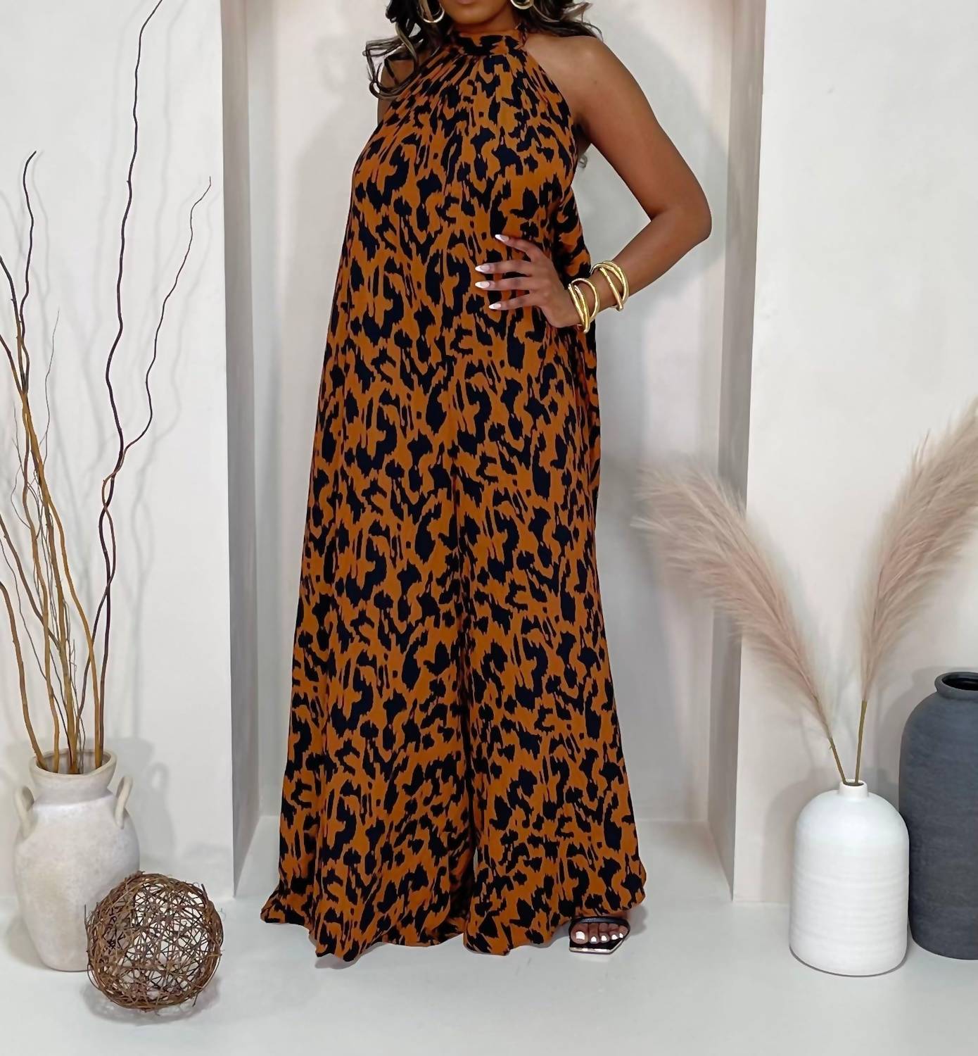 Hers & Mine - Wild Thoughts Leopard Print Jumpsuit