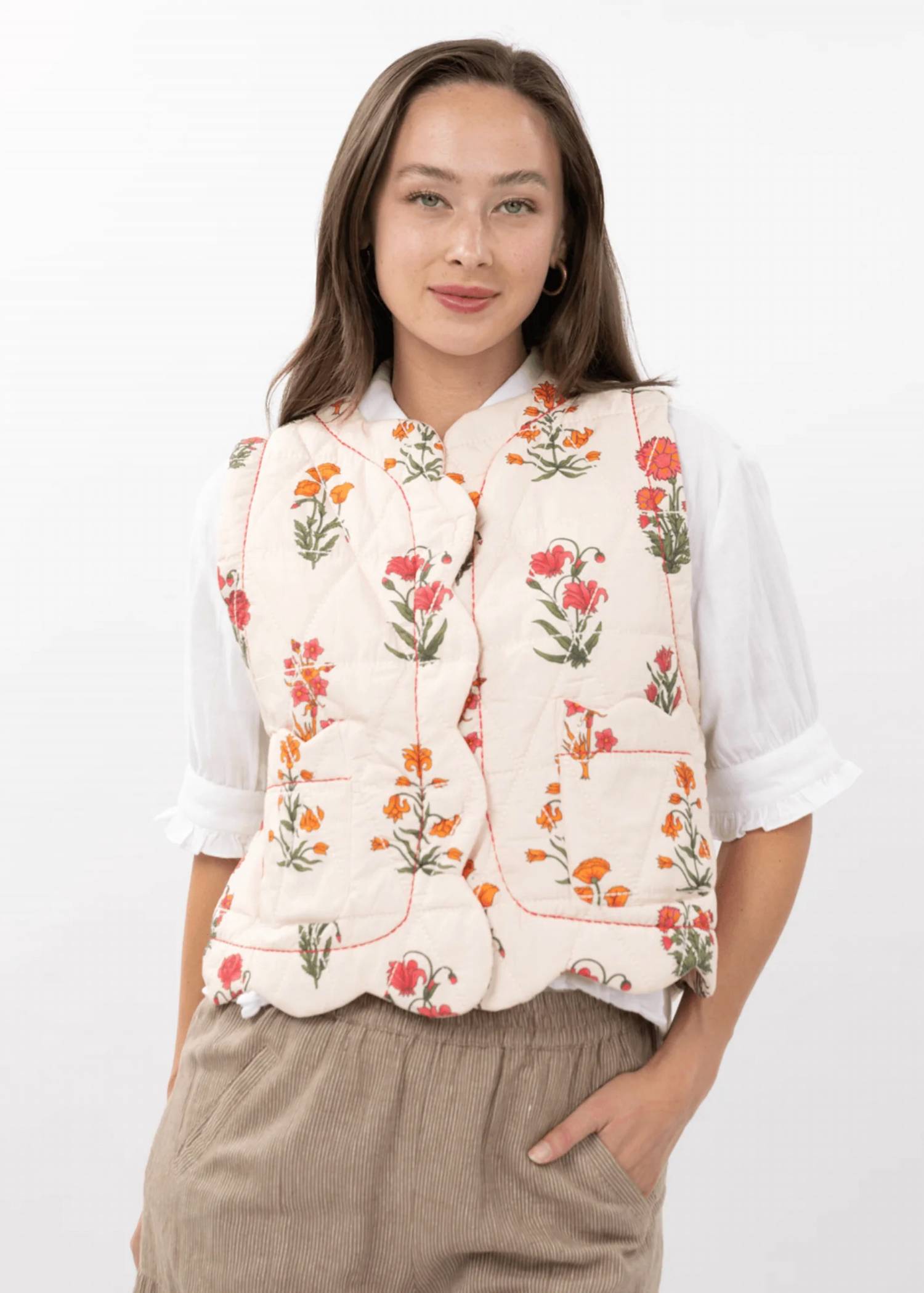Ivy Jane - Mikayla Chic Quilted Floral Vest