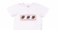Teeta - Girl's Gingham Smocked Football Wyatt Short Set