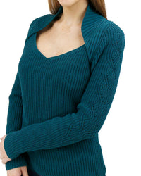 Grace And Lace - Cabled Sleeve Shrug Sweater