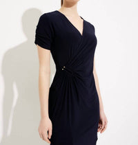 Joseph Ribkoff Wrap Dress in midnight blue - women's dress - alternate view