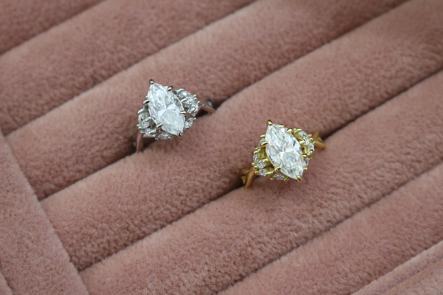 Allyanna Gifts - Women's Marquise Moissanite Cluster Ring