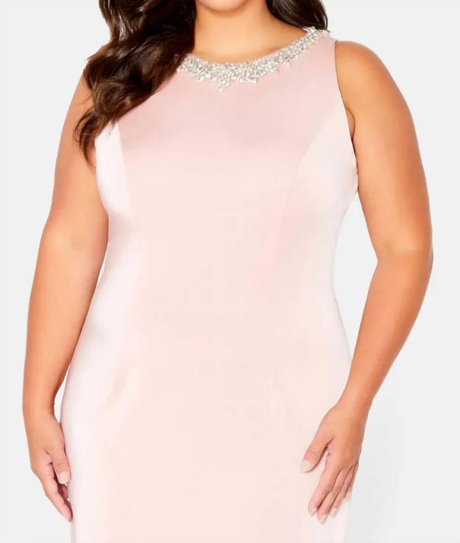 Cameron Blake - Sleeveless Novelty Crepe Gown